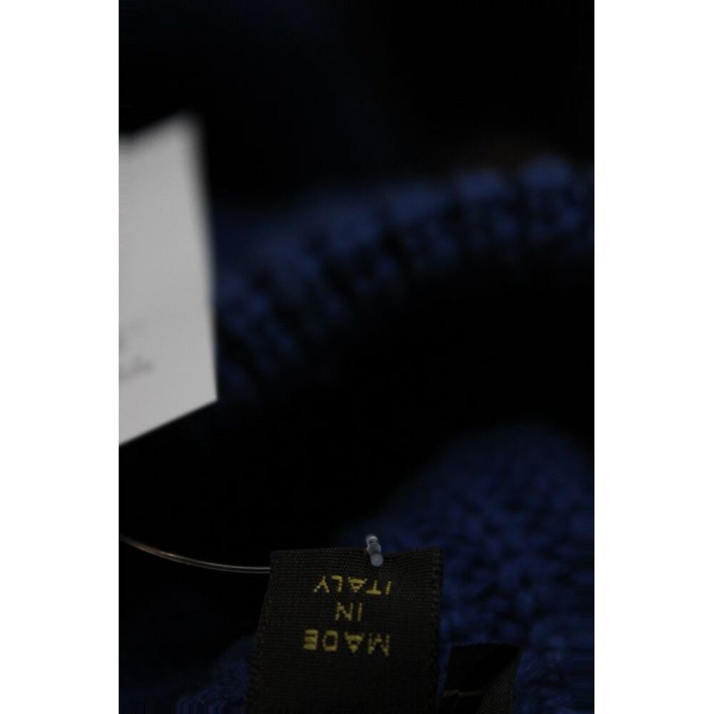 Louis Vuitton Women Blue Sweater Dress Wool Colorblock Mock Neck Size L - Picture 7 of 9